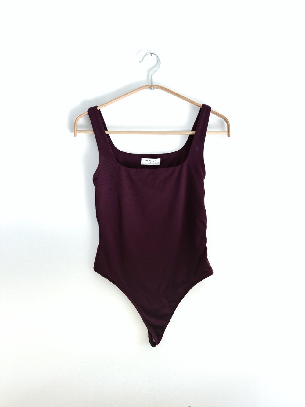 Aritzia Babaton Contour Tank Bodysuit Rich Maroon - Size Small